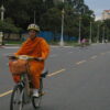 monk on bike