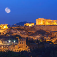 Athen bei Nacht acropolis